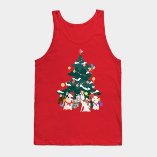 Dogs and xmas tree Tank Top